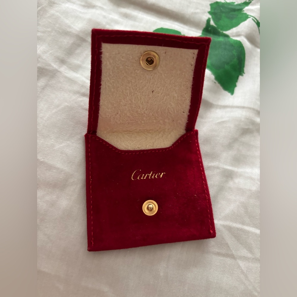 Cartier Red Velvet Pouch with Gold Snap